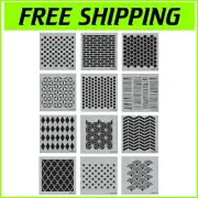 Creative 12-Pack Stencil Set with Various Patterns - Durable & Easy to Clean