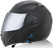 Bluetooth Motorcycle Helmet Modular Motorcycle Helmet Flip Helmet with Bluetooth Built-in Mp3 Integration Unisex Fit Motocross Cruiser Chopper DOT/ECE Approved