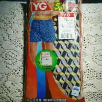 在飛比找Yahoo!奇摩拍賣優惠-全新YG天鵝牌純棉男性五片式立體剪裁平織印花平口內褲四角褲 