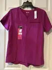 Scrubstar S Scrub Too Violet Zipper Pocket V Neck NWT Polyester Spandex