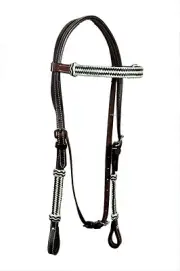 Western Leather Rawhide Weaved Rawhide Weaved In Blk & Wht Headstall