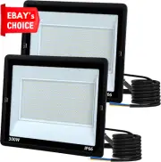 300W LED Flood Light 2-Pack 6500K Waterproof Security Lights for Outdoor Use