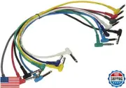 On-Stage Hot Wires Right Angle 1/4" TRS Patch Cables, 17" (8 Pack)