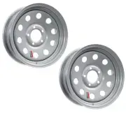 eCustomrim Two Boat Trailer Rims Wheels 15 in. 15X6 5 Lug Silver Modular Design