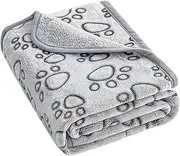 Puppy Bed Blankets – Fleece Paw Print Blanket for Pets | Warm and Lightweight Dog and Cat Cover Attractive Appearance for Naps and Travel, Machine-Washable Pet Throw for Couch Or Kennel