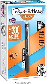 Paper Mate InkJoy Gel Pens, Medium Point, Black, 12 Count