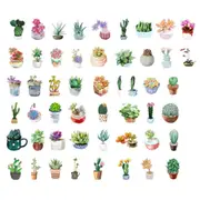 50PCS/Box Plants Stationery Stikcers for Cute Succulent Diary Paper Lable Sealing Stickers Crafts And Scrapbooking Decoration