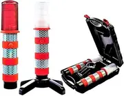 Brite Innovations LED Emergency Roadside Flares Safety Strobe Light, Super Bright Battery Roadside Beacon Alert Flare Light Can Be Seen A Mile Away, Comes With A Convenient Carrying Kit, 2 Pack