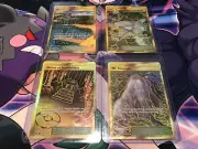 Pokemon TCG HIDDEN FATES SHINY VAULT GOLD TRAINER Cards QTY4 Ultra Rare Full Art