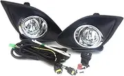 Vuzmode Headlights LED DRL Fog Light, for Mazda, 2 M2 2010 2011 2012 2013 2014 Fog Lamp Car Front Bumper Grille Signal Lamp Driving Fog Lights Assembly Auto Front Bumper Fog Light Kit(Black 1 Set)