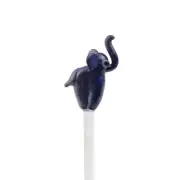 Lampwork Czech blue elephant glass beaded cocktail stick stirrer