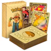 55Pcs Pokemon Card Foil GOLD PACK 55 CARDS TCG GX Vmax GX Card Charizard Rare