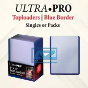 Ultra Pro Toploader 35pt Blue Border For Pokemon Sports Trading Cards 1 OR2 Pack