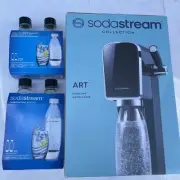 SodaStream Art Sparkling Water Maker Black W/Four Extra Bottles BRAND NEW