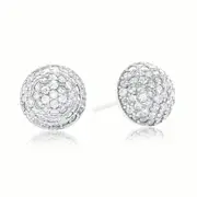 Sterling Silver Cubic Zirconia Ball Stud Earrings