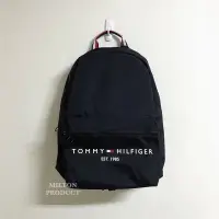 在飛比找蝦皮購物優惠-Tommy Hifiger TH經典logo黑色後背包雙肩包