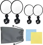 7 Piece Bicycle Mirror 2 Sizes Bicycle Wheel Rear View Mirror 360° Rotating Convex Plastic Mirror for Mountain Bike