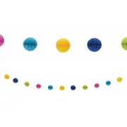 Coloured Honeycomb Ball Garland Banner 2.13m