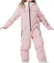 [Bilqis] One Piece Snowsuit Kids Winter Girls Boys Ski Suits Waterproof Warm Overalls Outdoor Windproof Snowboard Jumpsuits