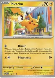 MZTCG - Pikachu PAF 018 - Paldeas Schicksale - Trading Card - German - with MZTCG Shipping Protection