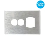 Connected Switchgear GEO Single Powerpoint + Extra Switch Brushed Silver Aluminium Cover