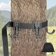 PAMASE Treestand Strap Hangers with Metal Hooks - Multi Hunting Gear Equipment Hanger Holder for Bow Arrows Quiver Backpack, Deer Stand Climbing Tree Saddle Hunting Accessory