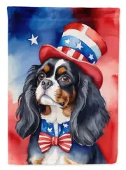 Cavalier Spaniel Patriotic American House Flag Large Porch Sleeve Pole