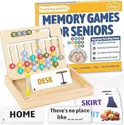 Garybank Slide Puzzle Word Matching Game for Adults with Dementia, Dementia Activities for Seniors, Brain Memory Games for Adults, Well-Known Sayings Card Game, Wooden Alzheimers Products for Elderly