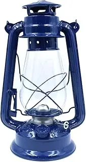 CENPEK 30cm Vintage Storm Lantern Lights Oil Lamp Burning Lantern Retro Kerosene Lamps Classic Oil Lamp Table Lanterns for Home, Garden, Camping Citronella - Blue