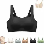[Elfgrass] Miskyle Bra, Zenalift - Supportive Wireless Lift Bra for Full Coverage, Seamless Push Up, Comfortable Without Traces(Black,X-Large)