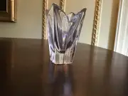 Orrefors Crystal Lotus Signed Vase Tulip Design Made in Sweden