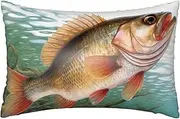 Satin Pillowcase for Hair and Skin Silk Pillow Cases Queen Size Satin Pillow Cover 20x30 Inches Fish Pillowcases with Zipper Cooling Pillow Cases Gifts for Women Men