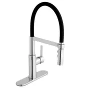 Statham Single Handle Spring Neck Pull Down Sprayer Kitchen Faucet in Polished