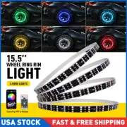 4PCS LED 15.5" Wheel Ring Lights IP68 Changing RGB+Music APP Bluetooth Control
