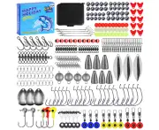 257pcs Saltwater Fishing Bait, Bass Fishing Lures, Realistic Bait and Tackle Box, Frog Bait, Crank Bait, Top Water Lures, Hooks, Fishing Accessories-B