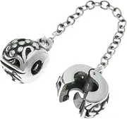 [Queenberry] Sterling Silver Stopper Safety Chain Bead For European Charm Bracelets