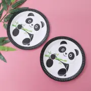 40pcs Disposable Plates Lovely Panda Printed Paper Trays Party Supplies for