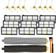 All 800 900 Series Replacement Parts Compatible with iRobot Roomba 805 850 860 861 864 865 866 870 871 880 885 890 891 960 961 966 980 981 985, 9*Hepa Filter / 8*Side Brush / 1 set Main Brush