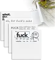 Funny Sticky Notes for Adults for Work,What The F*ck Sticky Notepad, Oh, for Fuck's Sake Novelty Notepads,Sticky Notes Funny Sassy Rude Office Desk Supplies Gifts for Friends, Co-Workers 4 Pcs