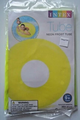 Vinyl Inflatable GIANT 36" Solid YELLOW Float Ring Swimming Pool Toy INTEX