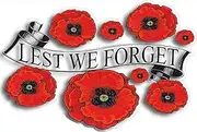 2PCS Lest We Forget Poppy Banner Through The Center Flower Decals Car Self Adhesive Stickers Remembrance Day Poppy Window Sticker Graphics Wall Window Decorations Art, Eco-Friendly and Waterproof