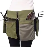 Garden Tool Belt Canvas Waist Tool Apron with Pockets Gardening Kit Tote Bag Home Organizer Gardening Tool Kit Holder Lawn Yard Storage Bag Carrier