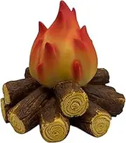 Flameless Fire Logs | Fake Charcoal Light - Battery Powered Aesthetic Modern Charcoal Flame Lamp Decoration for Home Mantel Table Display
