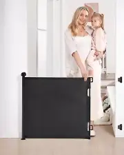 Likzest Retractable Baby Gate, Mesh Baby and Pet Gate 33" Tall, Extends up to