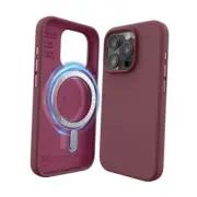 Magnetic Silicone Case Compatible with Case 6.1 Inch iPhone 15 Pro Burgundy