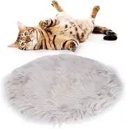 Heated Cat Bed, Plush Imitation Mink Hair Pet Heating Pad Adjustable Constant Temperature Dog Heating Pad Heating Pad for Cats Dogs(Grey)