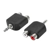 3.5mm Male to 2 RCA Female Connector Stereo Audio Video Adapter Splitter, 2Pcs