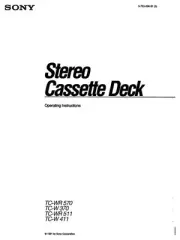 Sony TC-W370 Tape Deck Owners Manual