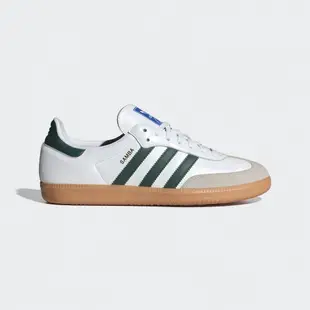 【adidas 愛迪達】SAMBA OG 休閒鞋 男鞋 女鞋 情侶鞋 白 綠 皮革 麂皮 德訓鞋(IE3437)