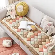 Cream-Coloured Large Plaid Square Pet Mat Bed Couch Cover, Funny Fuzzy Couch Cover, Dog Blankets for Large Dogs, Dog Bed Cover Pet Blanket (70 * 210, Coffee)